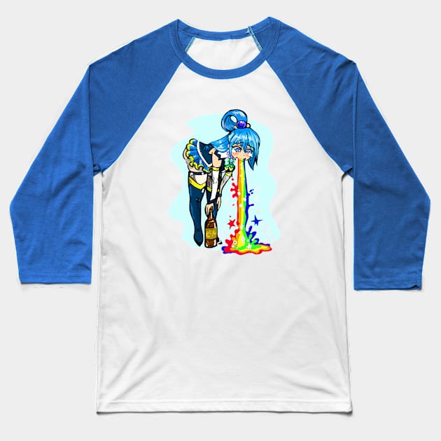 Divine Goddess Aqua- KomoSuba Baseball T-Shirt by CatsandBats